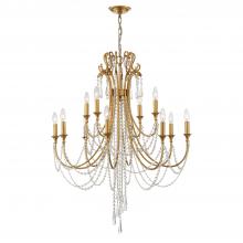 Anzalone Electric and Lighting Items ARC-1909-GA-CL-MWP - Arcadia 12 Light Antique Gold Chandelier