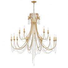 Anzalone Electric and Lighting Items ARC-1919-GA-CL-MWP - Arcadia 15 Light Antique Gold Chandelier