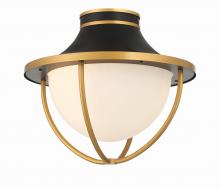 Anzalone Electric and Lighting Items ATL-700-MK-TG - Atlas 2 Light Matte Black + Textured Gold Outdoor Semi Flush Mount