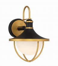 Anzalone Electric and Lighting Items ATL-701-MK-TG - Atlas 1 Light Matte Black + Textured Gold Outdoor Sconce