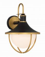 Anzalone Electric and Lighting Items ATL-702-MK-TG - Atlas 1 Light Matte Black + Textured Gold Outdoor Sconce