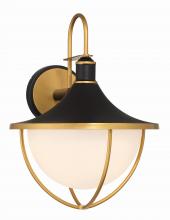 Anzalone Electric and Lighting Items ATL-703-MK-TG - Atlas 3 Light Matte Black + Textured Gold Outdoor Sconce