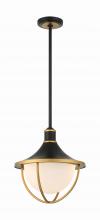 Anzalone Electric and Lighting Items ATL-705-MK-TG - Atlas 3 Light Matte Black + Textured Gold Outdoor Pendant