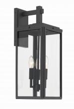 Anzalone Electric and Lighting Items BYR-80103-MK - Byron 3 Light Matte Black Outdoor Sconce