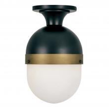 Anzalone Electric and Lighting Items CAP-8500-MK-TG - Brian Patrick Flynn Capsule 1 Light Matte Black + Textured Gold Outdoor Semi Flush Mount