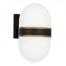 Anzalone Electric and Lighting Items CAP-8501-MK-TG - Brian Patrick Flynn Capsule 1 Light Matte Black + Textured Gold Outdoor Sconce