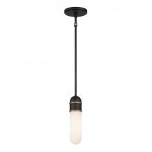 Anzalone Electric and Lighting Items CAP-8511-MK-TG - Brian Patrick Flynn Capsule 1 Light LED Matte Black + Textured Gold Mini Pendant