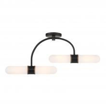 Anzalone Electric and Lighting Items CAP-8514-MK-TG - Brian Patrick Flynn Capsule 4 Light LED Matte Black + Textured Gold Semi Flush