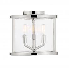 Anzalone Electric and Lighting Items DEV-B8003-PN_CEILING - Libby Langdon Devon 3 Light Polished Nickel Semi Flush Mount