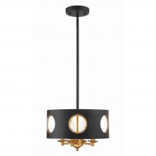 Anzalone Electric and Lighting Items ODE-700-BK-GA - Odelle 4 Light Black + Antique Gold Mini Chandelier