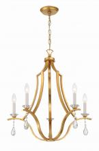 Anzalone Electric and Lighting Items PER-10405-GA - Perry 5 Light Antique Gold Chandelier