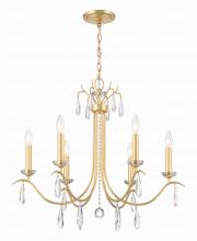 Anzalone Electric and Lighting Items ROL-18816-GA - Rollins 6 Light Antique Gold Chandelier