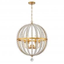 Anzalone Electric and Lighting Items ROX-A9006-GA - Roxy 6 Light Antique Gold Chandelier