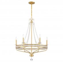 Anzalone Electric and Lighting Items SEV-1806-AG - Seville 6 Light Aged Brass Chandelier