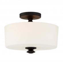 Anzalone Electric and Lighting Items TRA-A3302-BF - Travis 2 Light Black Forged Semi Flush Mount