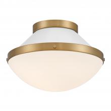 Anzalone Electric and Lighting Items XAN-8001-VG-WH - Xander 1 Light Vibrant Gold + White Flush Mount