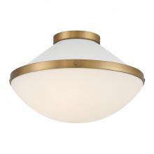 Anzalone Electric and Lighting Items XAN-8002-VG-WH - Xander 2 Light Vibrant Gold + White Flush Mount