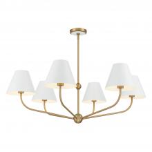 Anzalone Electric and Lighting Items XAV-B9316-VG-WH - Xavier 6 Light Vibrant Gold + White Chandelier