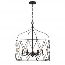 Anzalone Electric and Lighting Items ZUC-A9035-EB-GA - Zucca 6 Light English Bronze + Antique Gold Chandelier