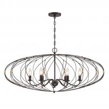 Anzalone Electric and Lighting Items ZUC-A9036-EB-GA - Zucca 6 Light English Bronze + Antique Gold Chandelier