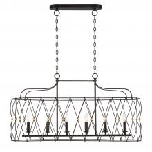 Anzalone Electric and Lighting Items ZUC-A9037-EB-GA - Zucca 6 Light English Bronze + Antique Gold Linear Chandelier