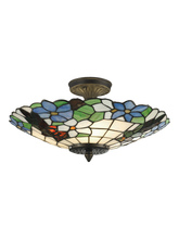 Dale Tiffany 3660/3LTF - Pansy Tiffany Semi Flush Mount