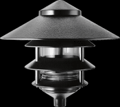 LANDSCAPE 1650 LUMENS LAWN LIGHT 4 TIER 10 INCHES TOP INCANDESCENT DESCENT 100W MAX BLACK