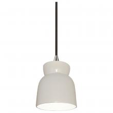 Justice Design Group CER-6515-WHT-NCKL-BKCD-LED1-700 - Large Hourglass LED Pendant