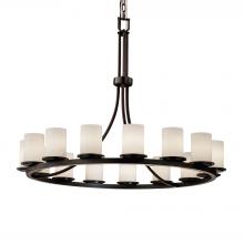 Justice Design Group FSN-8715-10-OPAL-DBRZ-LED15-10500 - Dakota 15-Light 1-Tier Ring LED Chandelier