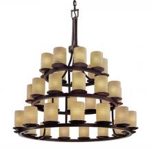 Justice Design Group POR-8712-10-WAVE-DBRZ-LED36-25200 - Dakota 36-Light 3-Tier Ring LED Chandelier