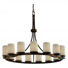 Justice Design Group POR-8715-10-PLET-DBRZ-LED15-10500 - Dakota 15-Light 1-Tier Ring LED Chandelier