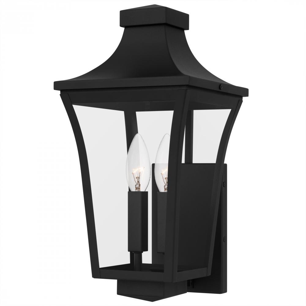 Quentin 2-Light Earth Black Outdoor Wall Lantern