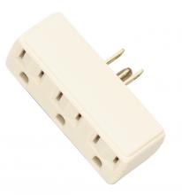 Satco Products Inc. 90/1118 - Single To Triple Adapter; Ivory Finish; Polarized; 15A; 125V