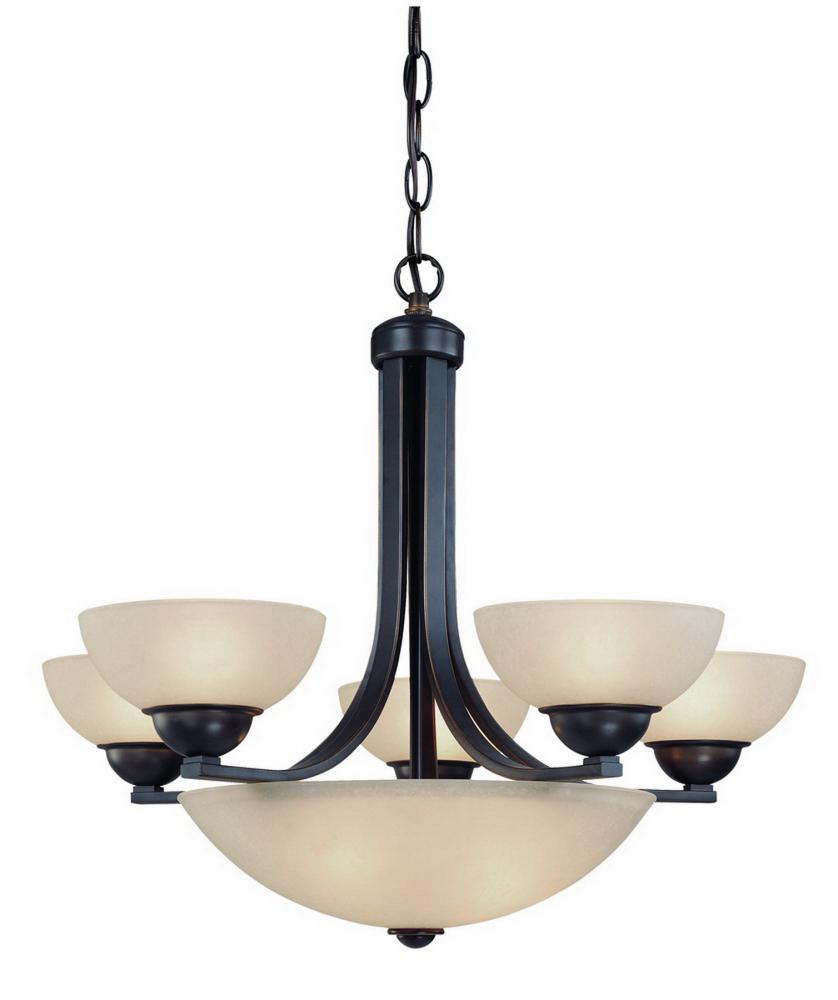 Fireside 5+3Lt Bowl Chandelier Bolivian