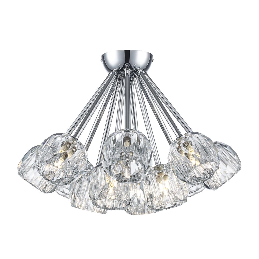 Crystal Court 12 - Light Semi Flush Mount