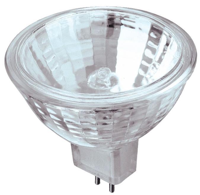 20W MR16 Halogen Low Voltage Flood Clear Lens GU5.3 Base, 12 Volt, Card