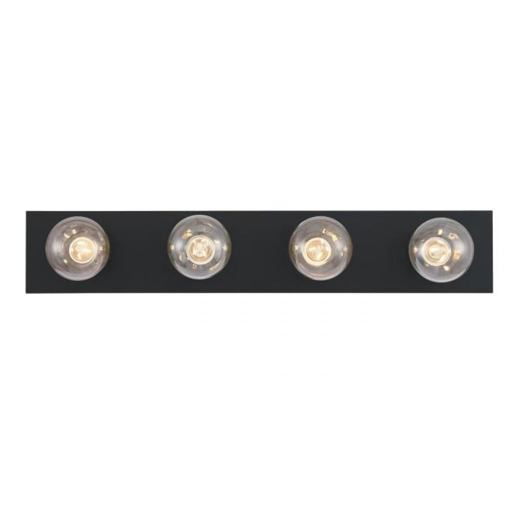 4 Light Wall Fixture Matte Black Finish