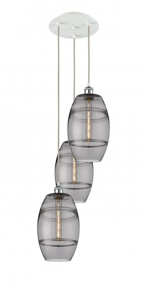 Vaz - 3 Light - 15 inch - White Polished Chrome - Cord Hung - Multi Pendant