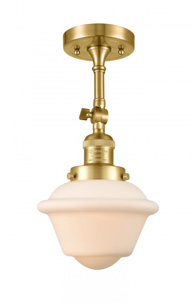 Oxford - 1 Light - 7 inch - Satin Gold - Semi-Flush Mount