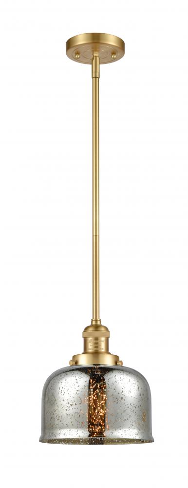 Bell - 1 Light - 8 inch - Satin Gold - Stem Hung - Mini Pendant