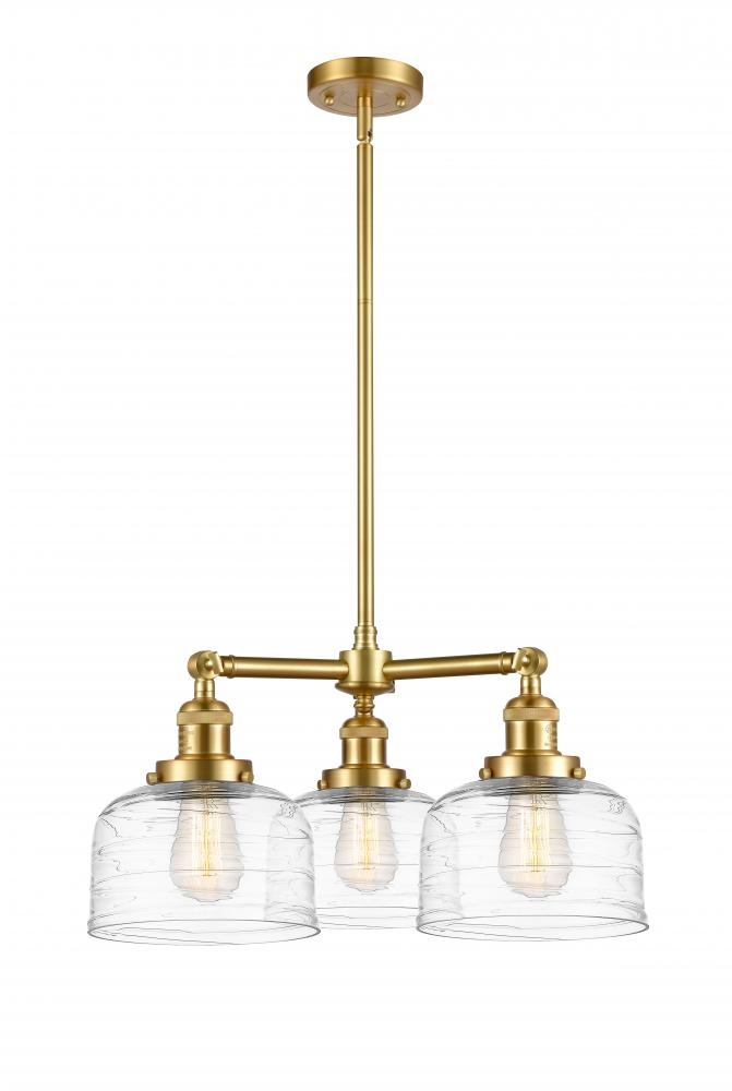 Bell - 3 Light - 22 inch - Satin Gold - Stem Hung - Chandelier