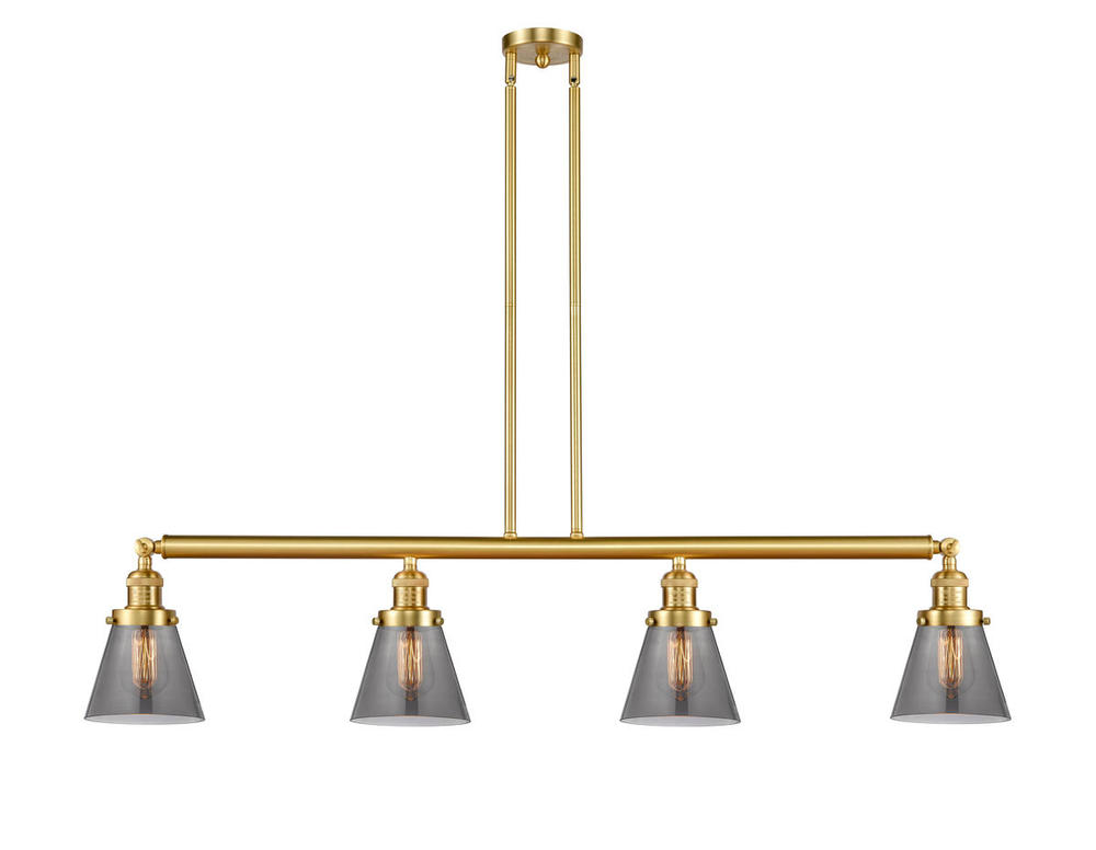 Cone - 4 Light - 51 inch - Satin Gold - Stem Hung - Island Light