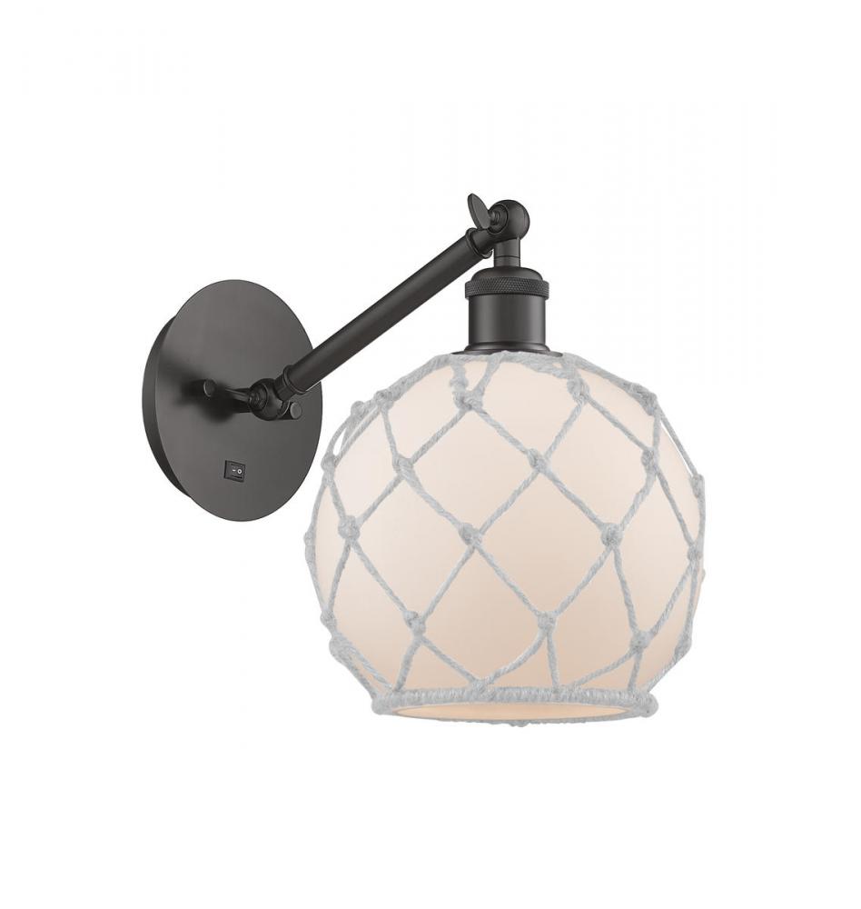 Farmhouse Rope - 1 Light - 8 inch - Oil Rubbed Bronze - Adjustable Sconce