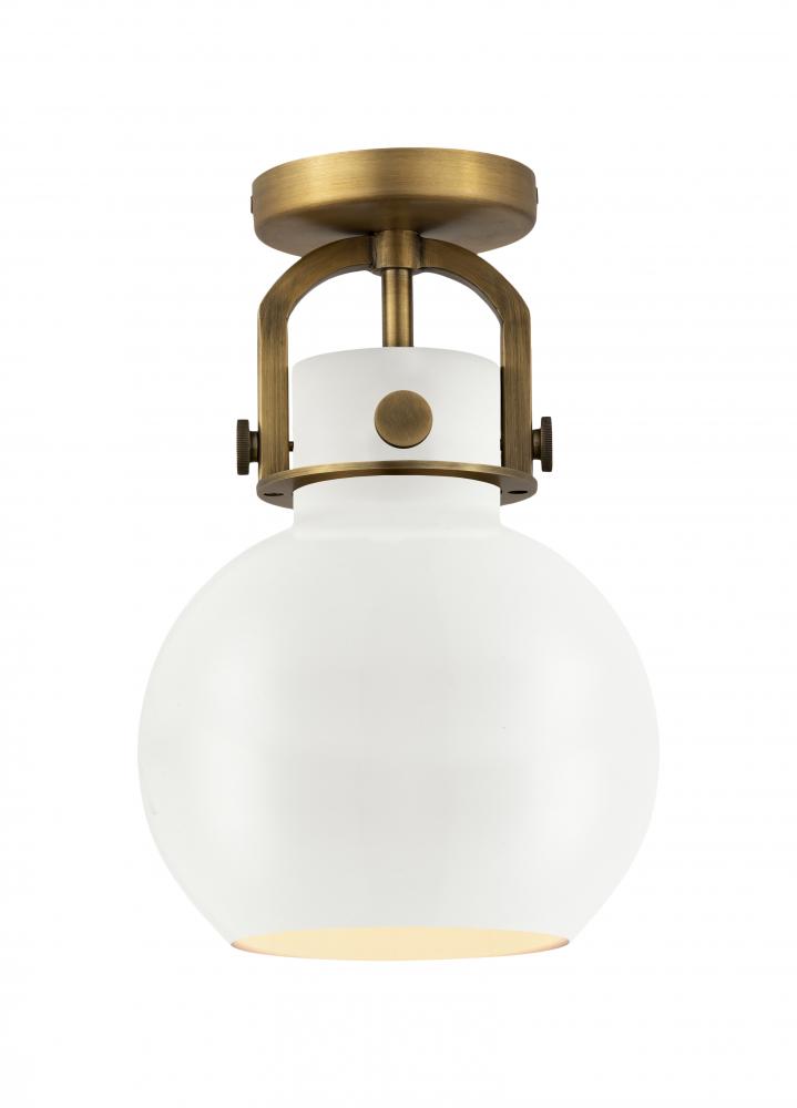 Newton Sphere - 1 Light - 8 inch - Brushed Brass - Flush Mount