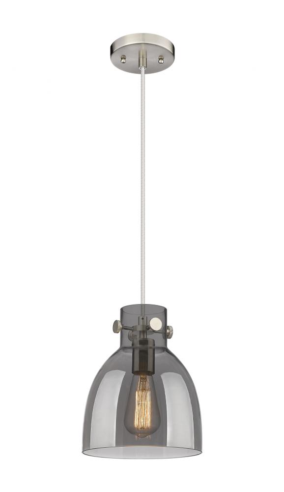 Newton Bell - 1 Light - 8 inch - Brushed Satin Nickel - Cord hung - Pendant