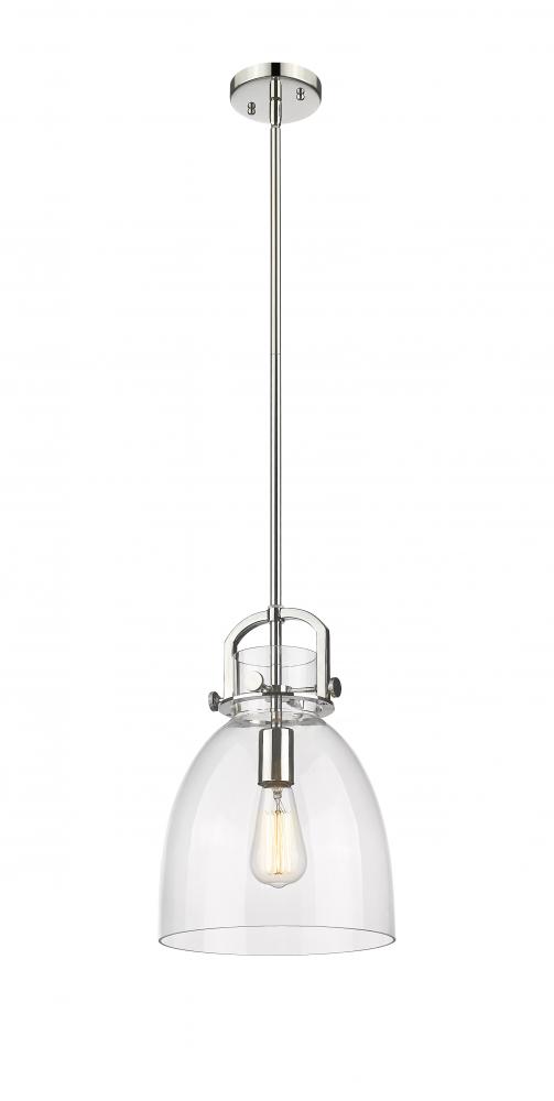 Newton Bell - 1 Light - 10 inch - Polished Nickel - Stem Hung - Mini Pendant