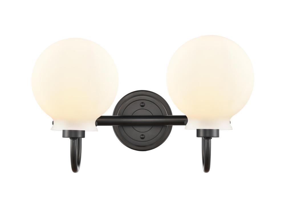 Olivia - 2 Light - 17 inch - Matte Black - Bath Vanity Light