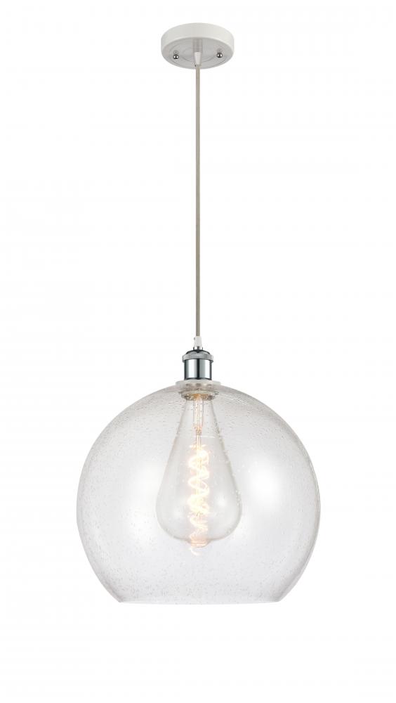 Athens - 1 Light - 14 inch - White Polished Chrome - Cord hung - Pendant