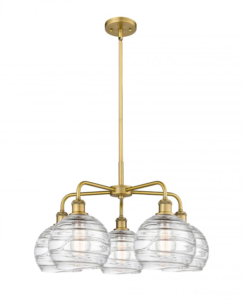 Athens Deco Swirl - 5 Light - 26 inch - Brushed Brass - Chandelier