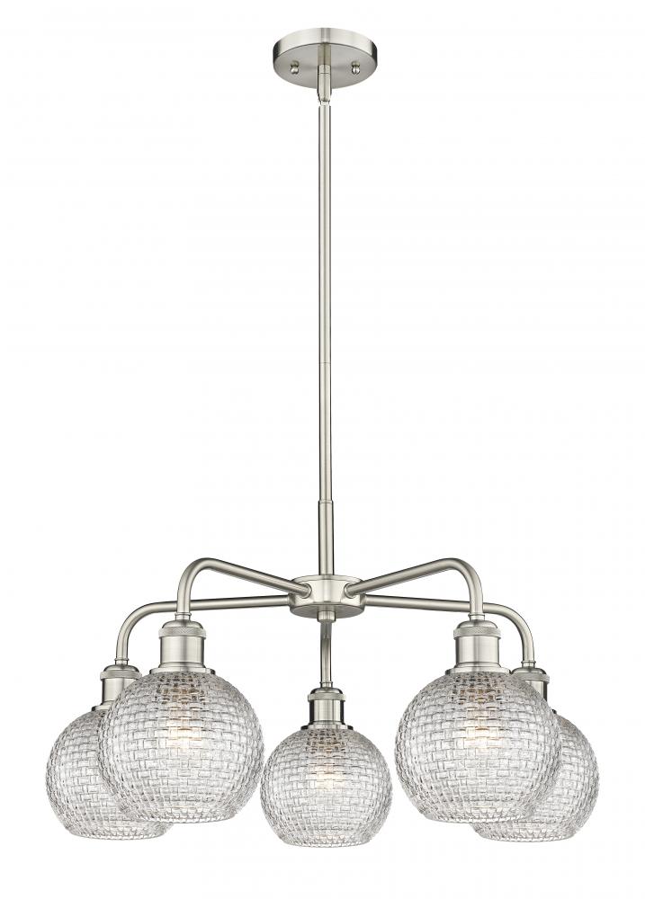 Athens - 5 Light - 24 inch - Satin Nickel - Chandelier